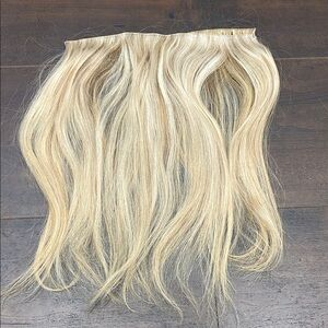 Blonde human hair wefts